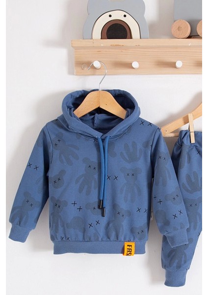Cool Bear Kapüşonlu % 100 Pamuk Erkek Bebek Takımı fiyatları