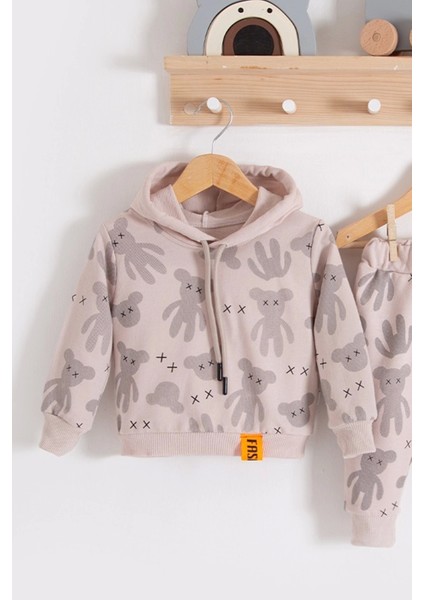 Cool Bear Kapüşonlu % 100 Pamuk Erkek Bebek Takımı fiyatları
