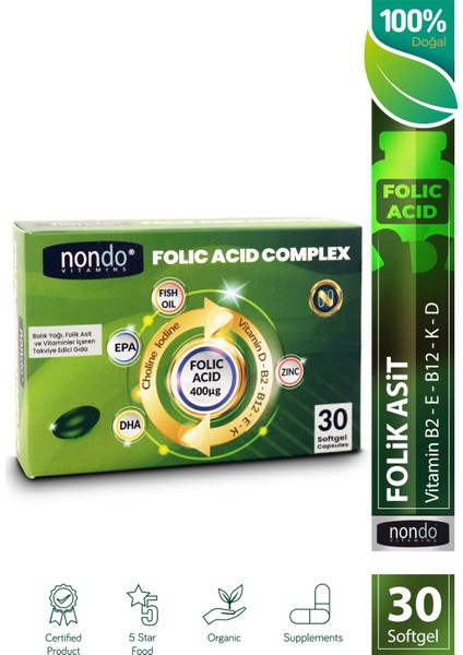 Folic Acid Complex 30 Yumuşak Jelatin Kapsül