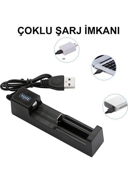 Pil Şarj Aleti (Tek Yuvalı) - Lityum Pil Şarj Cihazı / GT-BC01