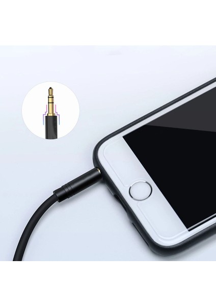 3.5mm Jack Girişli Ses Aktarım Kablosu Aux To Aux Telefon Hoparlör Araç Aksesuarı Siyah Kablo fırsatları
