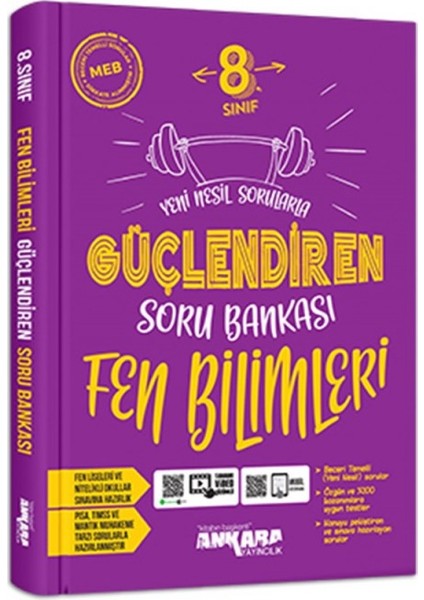 8.Sınıf Güçlendiren Türkçe -Matematik-Fen Bilimleri Soru Bankası modelleri