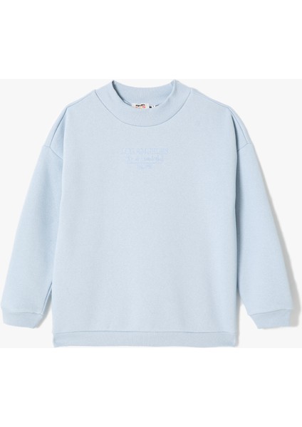 Sweatshirt Şardonlu Dik Yaka Uzun Kollu