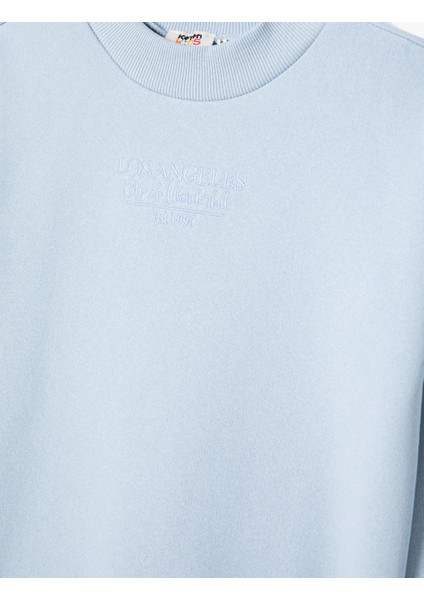 Sweatshirt Şardonlu Dik Yaka Uzun Kollu