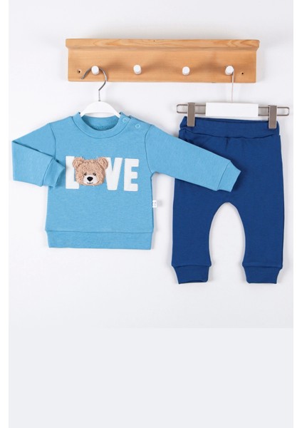 Bear Love Nakışlı % 100 Pamuklu 2'li Erkek Takım