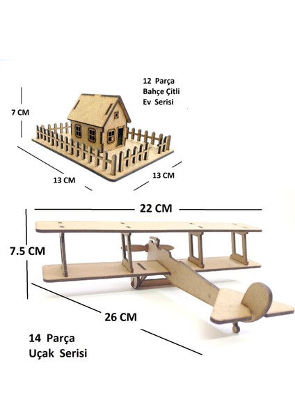 9'lu Ahşap 3D Maket ,ahşap 3D Puzzle Seti 9st-1