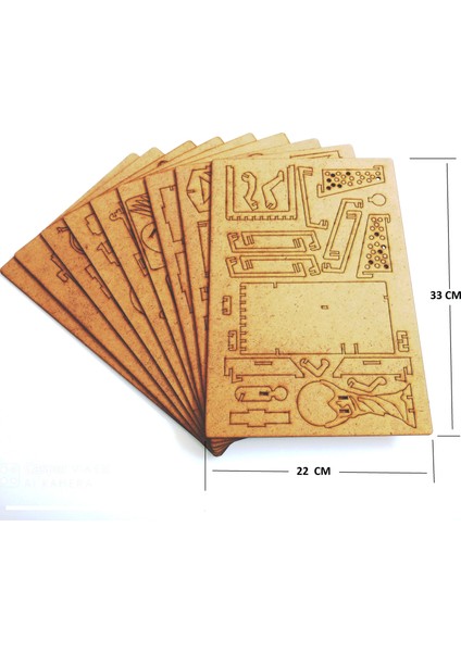 9'lu Ahşap 3D Maket ,ahşap 3D Puzzle Seti 9st-1