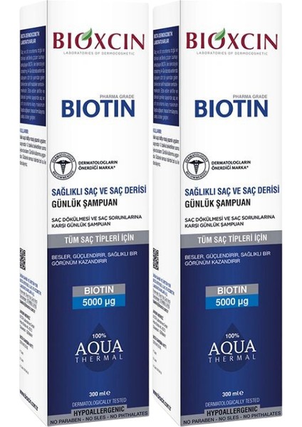 Biotin Şampuan 300 ml Tüm Saç Tipleri x 2 Adet