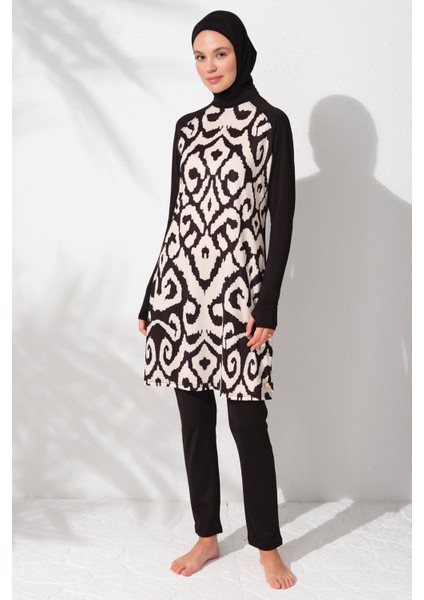 Uzunkollu Tesettür Mayo Desenli 231918 modelleri