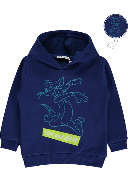 Tom And Jerry Erkek Çocuk Kapüşonlu Sweatshirt 2-5 Yaş Açık Lacivert