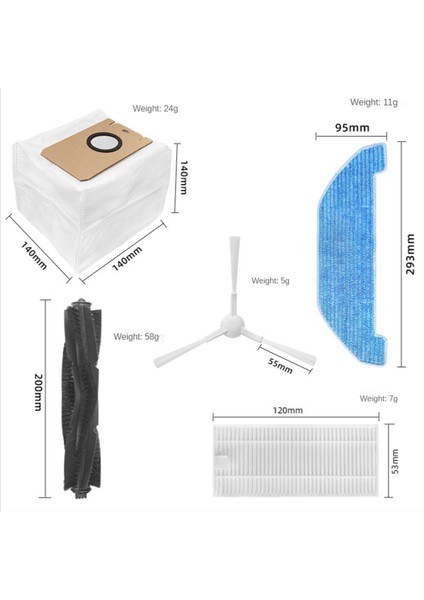 Ana Yan Fırça Paspas Bezi Hepa Filtre Q11 Robtic Elektrikli Süpürge Robotu Için Yedek Parça Aksesuarları (Yurt Dışından)