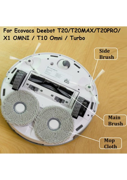22 Adet Deebot T20/T20MAX/T20PRO/X1 OMNI/T10 Omni/turbo Elektrikli Süpürge Ana Yan Fırça Toz Torbası Paspas Bezi (Yurt Dışından)