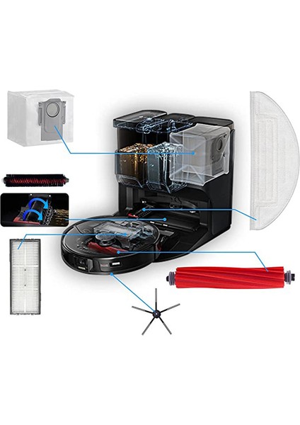23 Adet Aksesuar Kiti S7 Maxv Ultra/s7 Maxv PLUS/G10S /G10S Pro Robotlu Süpürge Ana Yan Fırça Filtresi (Yurt Dışından)