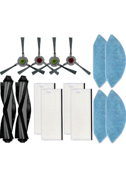 Deebot U2 Pro DGN22 Robotlu Süpürge Aksesuarları Yedek Ana Yan Fırça Hepa Filtre Paspas Bezi (Yurt Dışından)