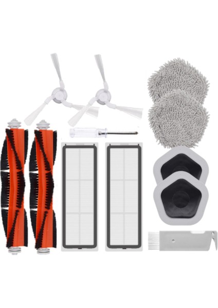 12 Adet Bot W10W10 Pro Robotlu Süpürge Ana Yan Fırça Hepa Filtre Paspas Bezi ve Paspas Tutucu B (Yurt Dışından)