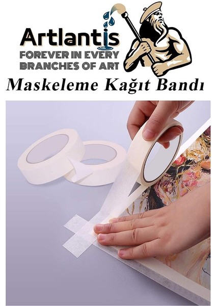 Maskeleme Bandı Kağıt Bant 15 mm 25 Metre 3 Adet Boya Bantı