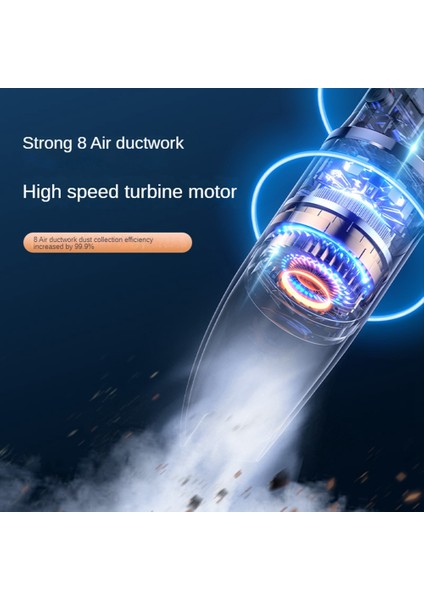 Araba Elektrikli Süpürge Kablosuz El Süper Emiş Taşınabilir Çift Elektrikli Süpürge Otomatik Ev Pet Saç Temiz-Siyah (Yurt Dışından)