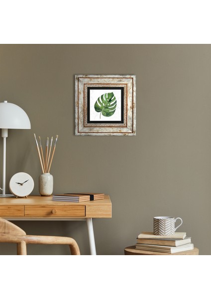 Yaprak Taş Duvar Tablosu Çerçeveli Duvar Dekoru Wall Art T1-192