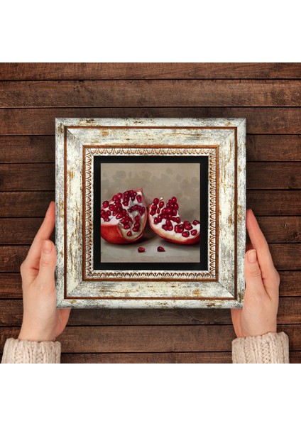 Nar Taş Duvar Tablosu Çerçeveli Duvar Dekoru Wall Art T1-04