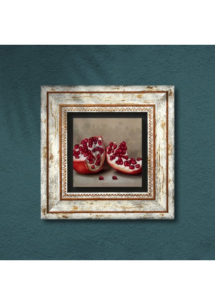 Nar Taş Duvar Tablosu Çerçeveli Duvar Dekoru Wall Art T1-04