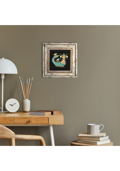 Şahmeran Taş Duvar Tablosu Çerçeveli Duvar Dekoru Wall Art T1-08