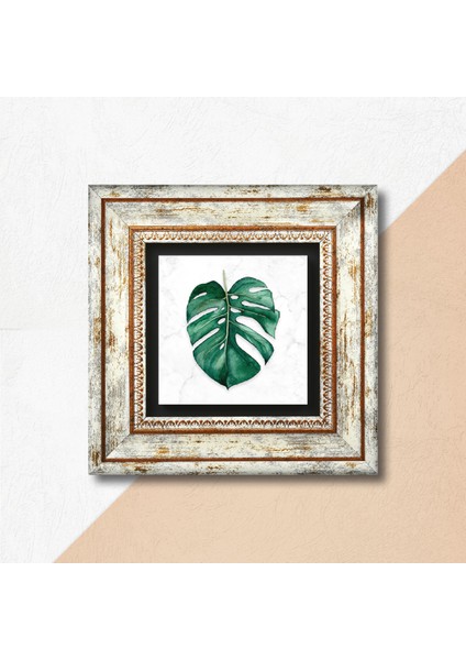 Yaprak Taş Duvar Tablosu Çerçeveli Duvar Dekoru Wall Art T1-195