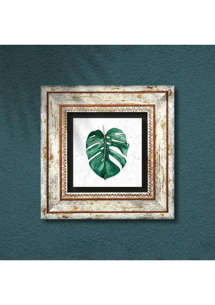 Yaprak Taş Duvar Tablosu Çerçeveli Duvar Dekoru Wall Art T1-195