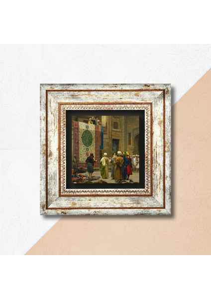 Göreme Halı Tüccarı Çerçeveli Taş Duvar Tablosu – Dekoratif Modern Sanat, Ev ve Ofis Dekoru |TK1-20| fiyatları