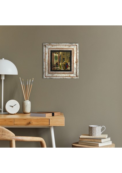 Göreme Halı Tüccarı Çerçeveli Taş Duvar Tablosu – Dekoratif Modern Sanat, Ev ve Ofis Dekoru |TK1-20| modelleri