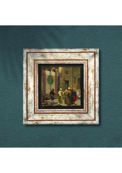 Göreme Halı Tüccarı Çerçeveli Taş Duvar Tablosu – Dekoratif Modern Sanat, Ev ve Ofis Dekoru |TK1-20| indirimleri