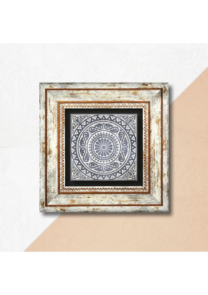 Etnik Desen Taş Duvar Tablosu Çerçeveli Duvar Dekoru Wall Art T1-382