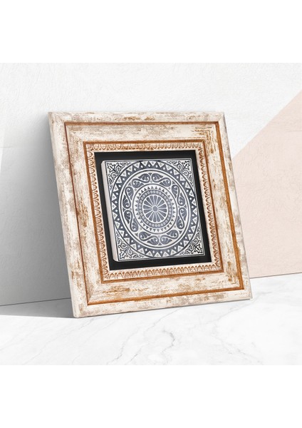 Etnik Desen Taş Duvar Tablosu Çerçeveli Duvar Dekoru Wall Art T1-382