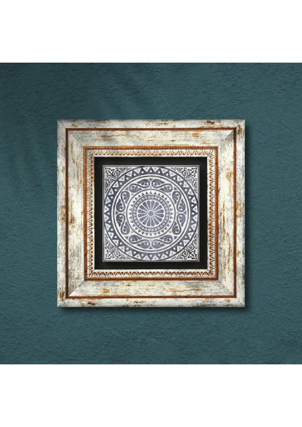 Etnik Desen Taş Duvar Tablosu Çerçeveli Duvar Dekoru Wall Art T1-382