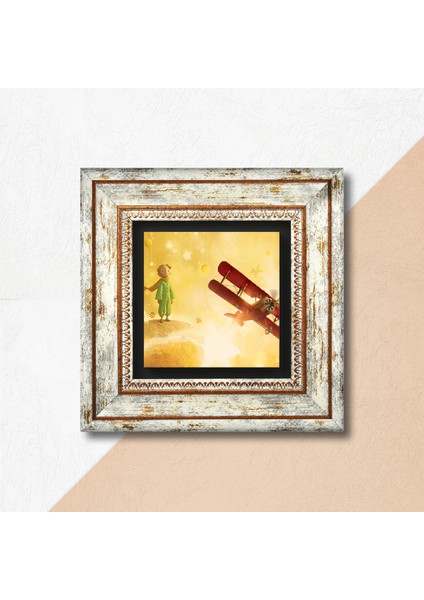 Küçük Prens Taş Duvar Tablosu Çerçeveli Duvar Dekoru Wall Art T1-385