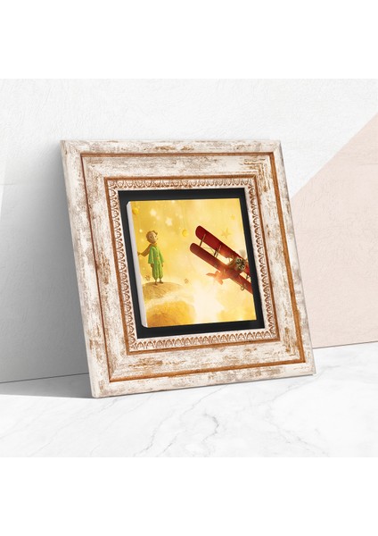 Küçük Prens Taş Duvar Tablosu Çerçeveli Duvar Dekoru Wall Art T1-385