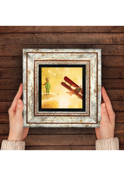 Küçük Prens Taş Duvar Tablosu Çerçeveli Duvar Dekoru Wall Art T1-385