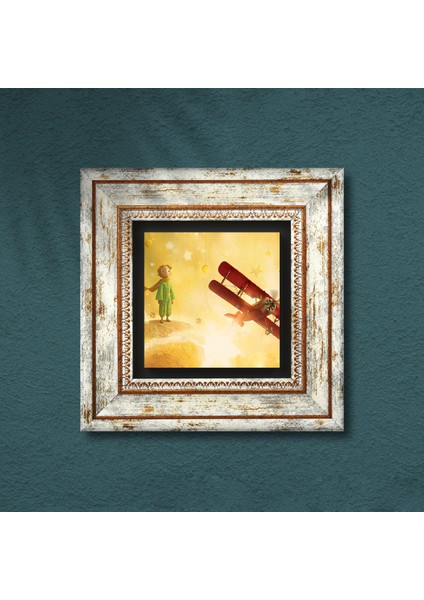 Küçük Prens Taş Duvar Tablosu Çerçeveli Duvar Dekoru Wall Art T1-385