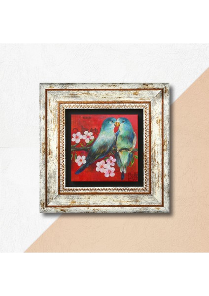 Kuş Taş Duvar Tablosu Çerçeveli Duvar Dekoru Wall Art T1-209