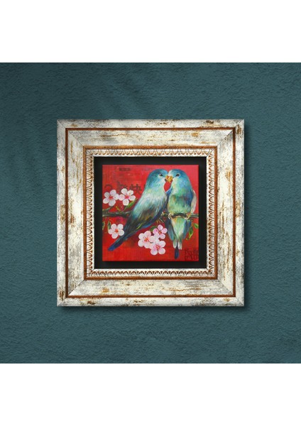 Kuş Taş Duvar Tablosu Çerçeveli Duvar Dekoru Wall Art T1-209
