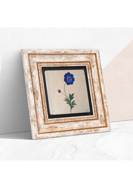 Ebru Sanatı Taş Duvar Tablosu Çerçeveli Duvar Dekoru Wall Art T1-136