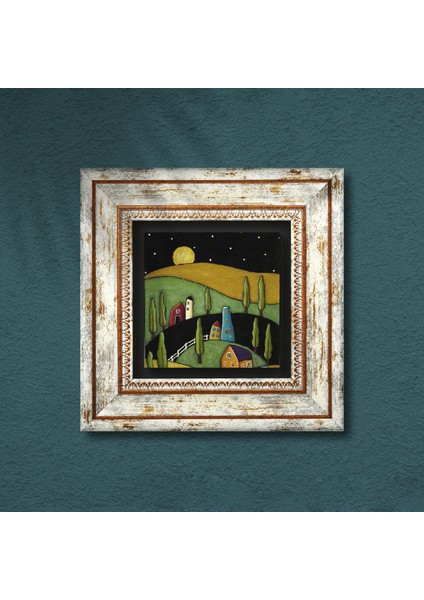 Minimalist Bohem Taş Duvar Tablosu Çerçeveli Duvar Dekoru Wall Art T1-394