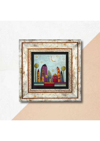 Minimalist Bohem Taş Duvar Tablosu Çerçeveli Duvar Dekoru Wall Art T1-395