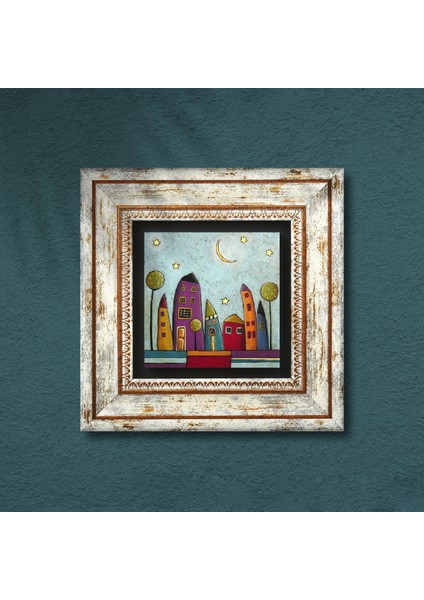 Minimalist Bohem Taş Duvar Tablosu Çerçeveli Duvar Dekoru Wall Art T1-395
