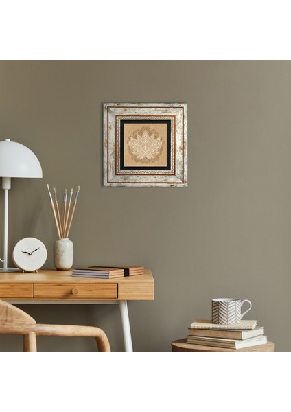 Lotus Çiçeği Çerçeveli Taş Duvar Tablosu – Dekoratif Modern Sanat, Ev ve Ofis Dekoru |TK1-178| modelleri