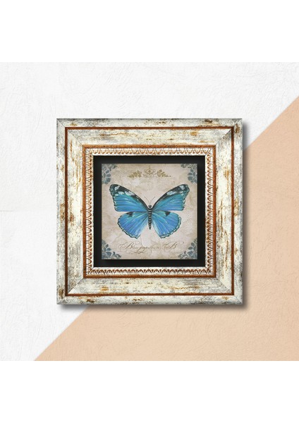 Kelebek Taş Duvar Tablosu Çerçeveli Duvar Dekoru Wall Art T1-220