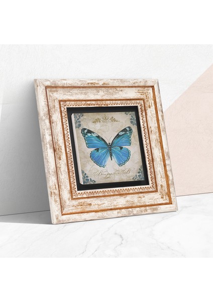Kelebek Taş Duvar Tablosu Çerçeveli Duvar Dekoru Wall Art T1-220