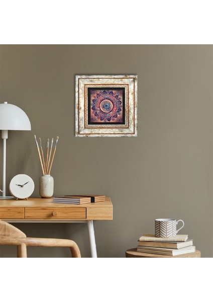 Mandala Taş Duvar Tablosu Çerçeveli Duvar Dekoru Wall Art T1-226