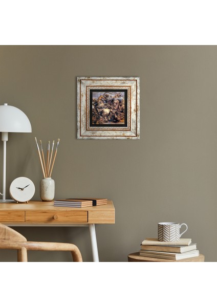 Anghiari Savaşı Antik Roma Serisi Taş Duvar Tablosu Çerçeveli Duvar Dekoru Wall Art T1-40 modelleri