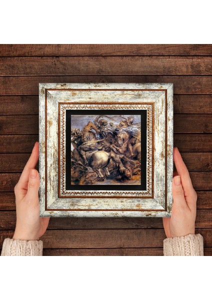 Anghiari Savaşı Antik Roma Serisi Taş Duvar Tablosu Çerçeveli Duvar Dekoru Wall Art T1-40 fırsatları