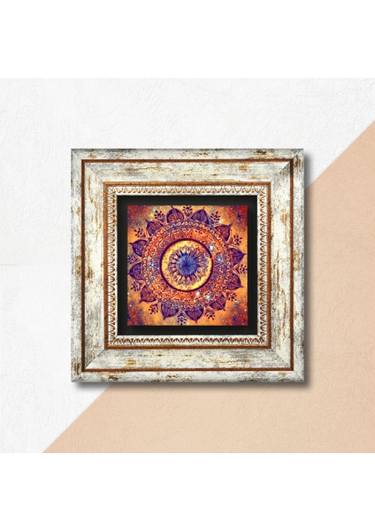 Mandala Taş Duvar Tablosu Çerçeveli Duvar Dekoru Wall Art T1-230